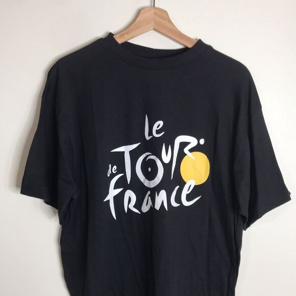 Official le Tour de France black big print T-shirt size medium - Picture 2 of 9